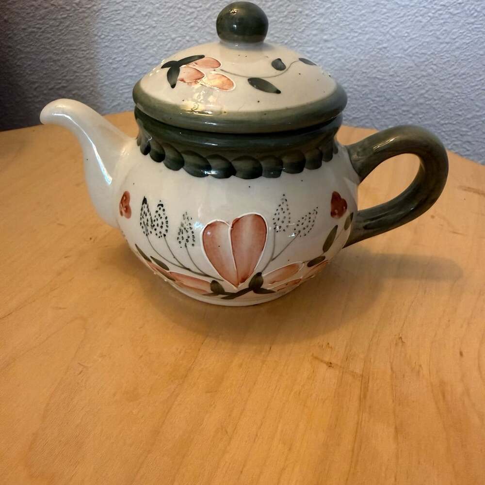 Vintage Hand-Painted Ceramic Decorative Teapot